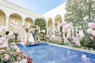 ゲストと一緒にバルーンリリース|ベイサイド迎賓館(松山)/テイクアンドギヴ・ニーズウェディングの写真(10375121)