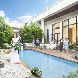 【貸切リゾートW体験】豪華特典付♪和牛試食×プール付ガーデン演出