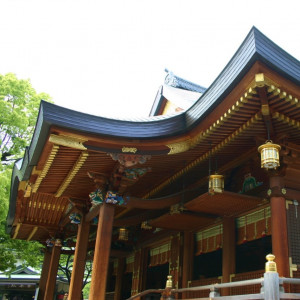 樹齢250年といわれる木曽檜を使用。日本古来の「木の文化」を象徴する純木造。|湯島天神の写真(1140889)
