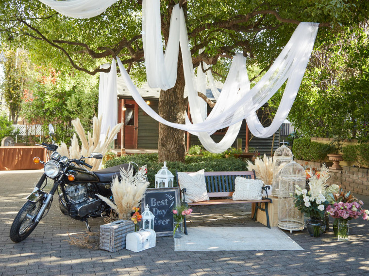 開放感溢れるガーデンでお二人のこだわりのお写真も◎