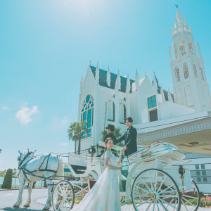 空の蒼と海の碧が溶け合うその境に佇む白亜の大聖堂|ノートルダムマリノア/FIVESTAR WEDDINGの写真(54950280)