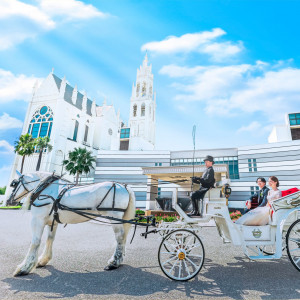 ノートルダムマリノアオリジナル白馬の馬車演出|ノートルダムマリノア/FIVESTAR WEDDINGの写真(54956424)