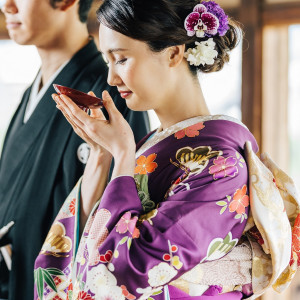 オリジナル挙式「和婚式～縁（えにし）～」|FUNATSURU KYOTO KAMOGAWA RESORT（登録有形文化財）の写真(6391231)