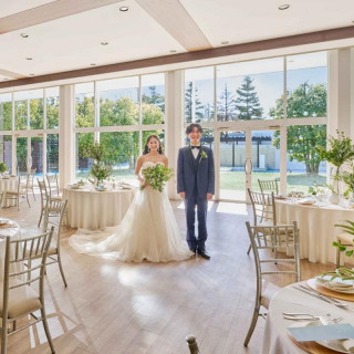 和テイストにピッタリな自然あふれる披露宴会場