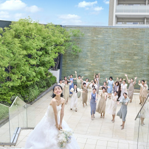 アフターセレモニーも開放的に♪|アルカンシエル luxe mariage 名古屋（アルカンシエルグループ）の写真(53353754)