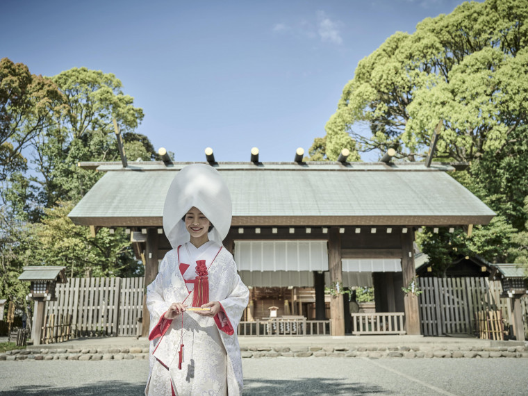 150年の歴史を誇る横濱総鎮守の伊勢山皇大神宮で神前式