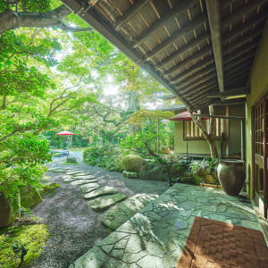 館内すべての空間から庭園の様々な表情を愉しむ贅沢な時間に|三瀧荘の写真(46660414)