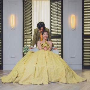 前撮りで素敵なお写真を残せるフォトブースもあり|ララシャンス ベルアミー 福井の写真(54126613)