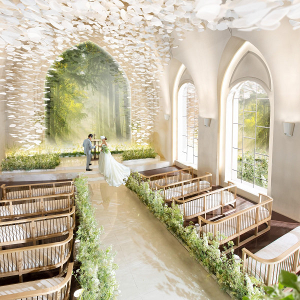 幾重もの花びらが降り注ぐ洗練された空間