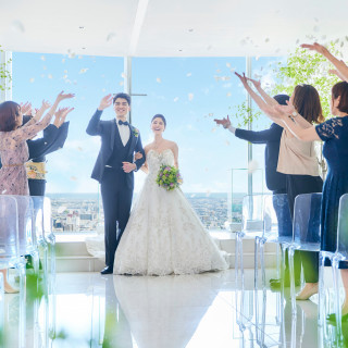 爽やかな結婚式は地上110m葵タワー最上階のスカイチャペルがおススメ♪