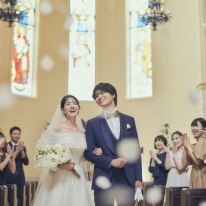 大切な方に祝福される退場シーン|Precious&Gracious マリエール 神水苑の写真(55706187)