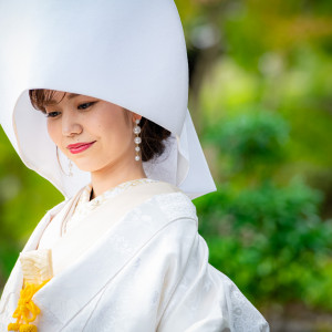 綿帽子もアクセサリーやヘアメイクでトレンド感を演出|W the style of wedding（ダブリューザスタイルオブウエディング）の写真(40785571)