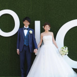 Dolceのフォトブース。新郎とふたりで、またゲストと大勢でも絵になるスポット。
