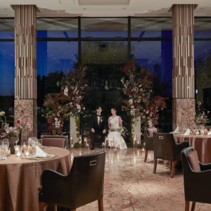 -Night Wedding-夕景から夜景へ移り変わる景色|IRIS WATER TERRACE AYAMEIKE（イリスウォーターテラスあやめ池）の写真(41867412)