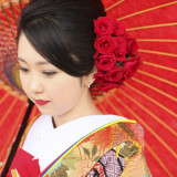 ラフェリーチェのバラをイメージした和装