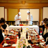 会食コースに含まれているにぎり寿司の実演は好評