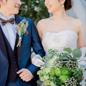 挙式までのお二人♪緊張の中にも笑顔が!!
これから最幸の結婚式のスタートです！|マリエール ガーデン バーベナの写真(1040650)