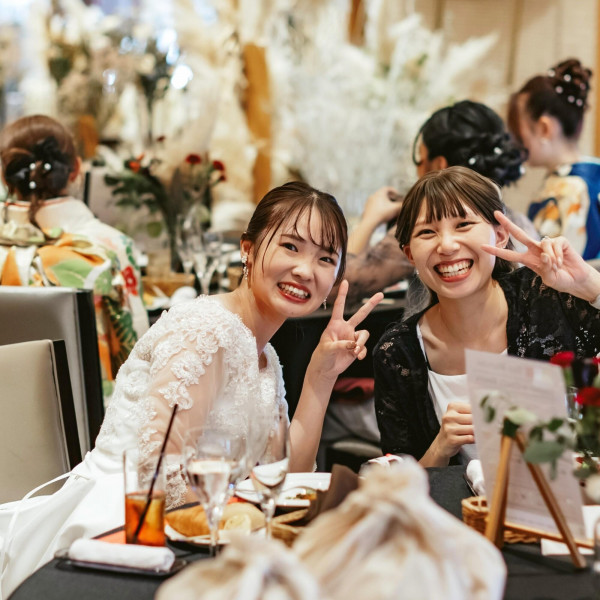 新郎新婦とゲストが一緒に「楽しめる」がコンセプトだから、いつも通り、いつも以上の笑顔が会場中に広がる