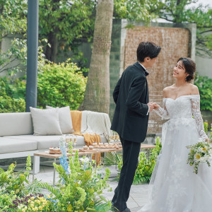 ガーデンを使った前撮りも大人気！イメージに合わせた撮影を|ノートルダム北九州/FIVESTAR WEDDINGの写真(40417827)