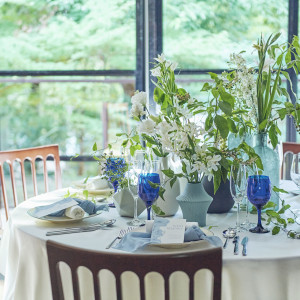 おふたりの理想に合わせたナンザンハウスらしいテーブルコーディネート|THE NANZAN HOUSE （ザ ナンザン ハウス）の写真(45885249)