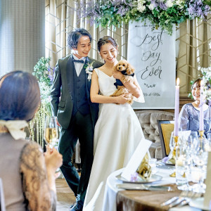 可愛いペットとお二人の結婚式。完全貸切だからこそ1日ペットと過ごせるのが魅力♪|ザ・リュクス銀座(THE LUXE GINZA）の写真(29700012)