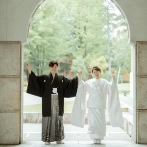 正面玄関のアーチは和装もピッタリ。|ジャルダン ポール・ボキューズ(しいのき迎賓館内)の写真(25903491)