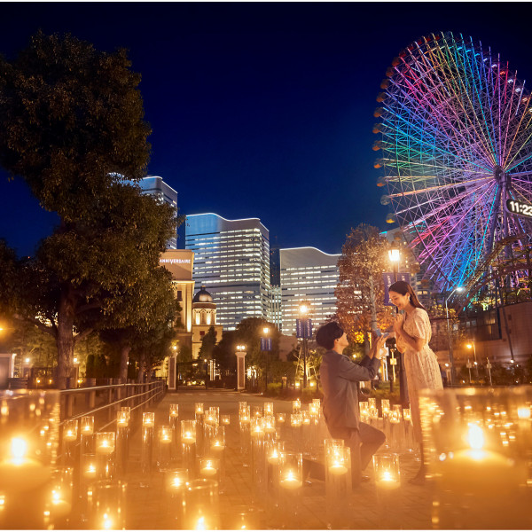 夜の時間はみなとみらいのイルミネーションが綺麗