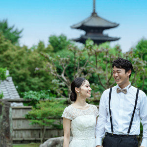 【非公開寺院 月真院】すぐ後ろには八坂の塔があり、京都らしいロケーションの中で挙式が出来ます。|アカガネリゾート京都東山（AKAGANE RESORT KYOTO HIGASHIYAMA）の写真(33971735)