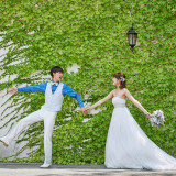 緑と純白のドレスのコントラストが際立ちます