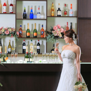 バーカウンターのある会場フェニックス。大人な雰囲気を演出してくれます♡グランシア須賀川♡|グランシア須賀川の写真(1859877)