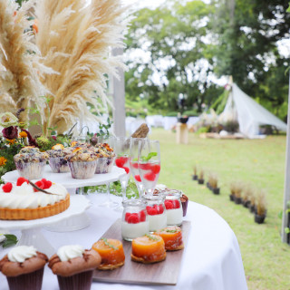 青空の下で食べるスイーツは格別です♪