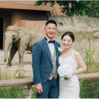 結婚式当日、東山動植物園での前撮りプレゼント!