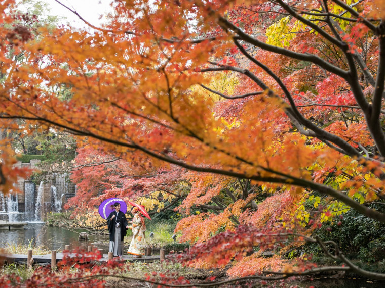 2000坪もの庭園を望む和風結婚式