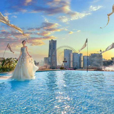 360°パノラマビュー。MM21地区の絶景を屋上から見渡すことができる。美しい景色をゲストにもサプライズプレゼント。フォトスポットとしても人気。