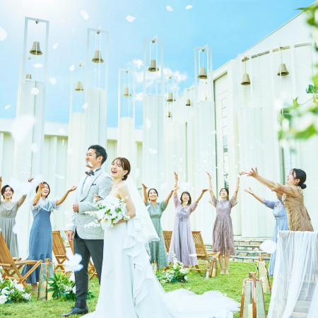 ガーデンでのフラワーシャワーも綺麗！