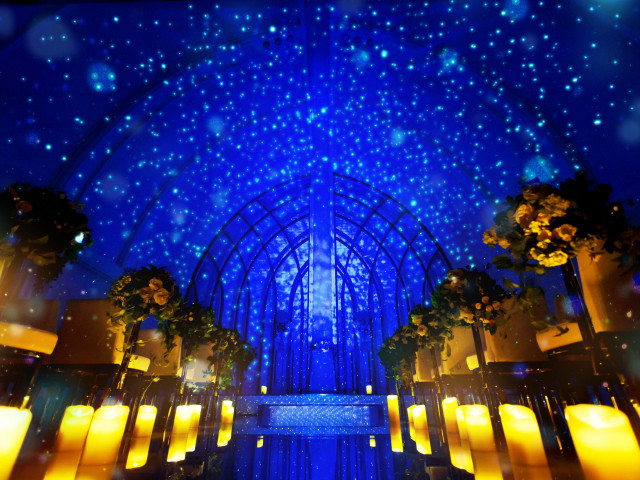 SNSで話題の当館人気No.1演出「星空挙式」を体験