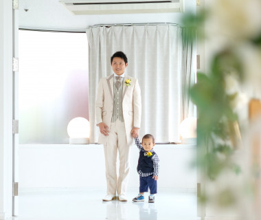新郎入場
(お子様と♡)