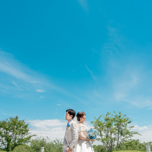 結婚式当日には写真撮影もたくさん楽しんで！海を背景に、たくさん写真を残して！
 【みなとみらい sea＆terrace ～DANZERO～】|みなとみらい sea＆terrace ～DANZERO～の写真(55483728)