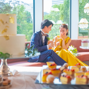 パティシエ特製のデザートビュッフェ|レストランMINAMI（レストランミナミ）/ひらまつウエディングの写真(50984418)