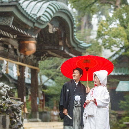 伝統を誇る筑波山神社での挙式。厳かな式は身も気持ちもが引き締まります。