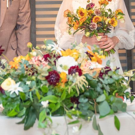 トレンドのナチュラルブーケです。トータルでコーディネート。|藤右ェ門WEDDING（国登録有形文化財）の写真(23125806)