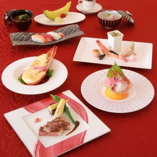 会食スタイルをご希望の方やご年配の方が多いというお客に人気の【和洋折衷コース】です