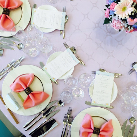 クロスの色で雰囲気もがらりと変わります。お二人らしいコーディネートをぜひ♪|Ciel Belle Terre（シエル ベル テール）の写真(1023627)