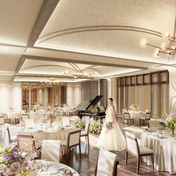 おふたりとゲストとのふれあいを大切に考えてデザインされた空間が、明るく寛ぎに満ちたパーティーを演出