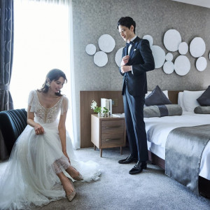 【2DAY'S WEDDING】前日から宿泊し、ゆっくりと準備に。優雅な時間が流れる|ストリングスホテル 名古屋の写真(43499835)