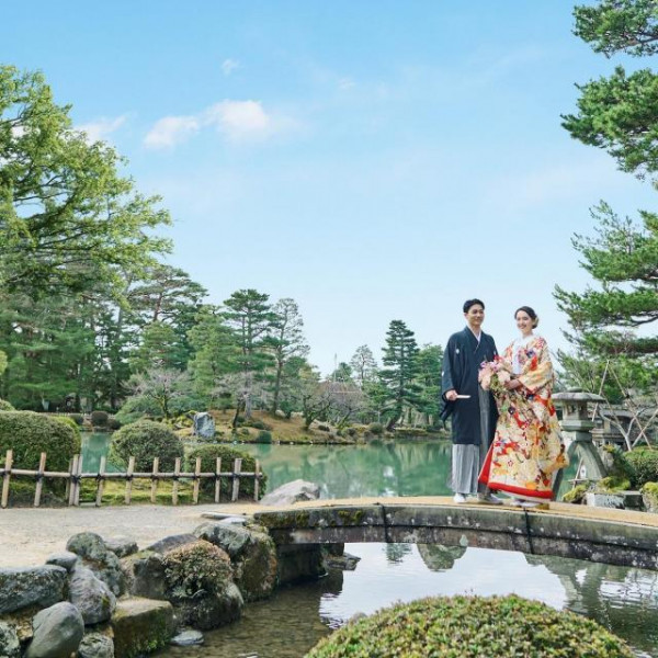 金沢ならではの和装での前撮りも絵になる！