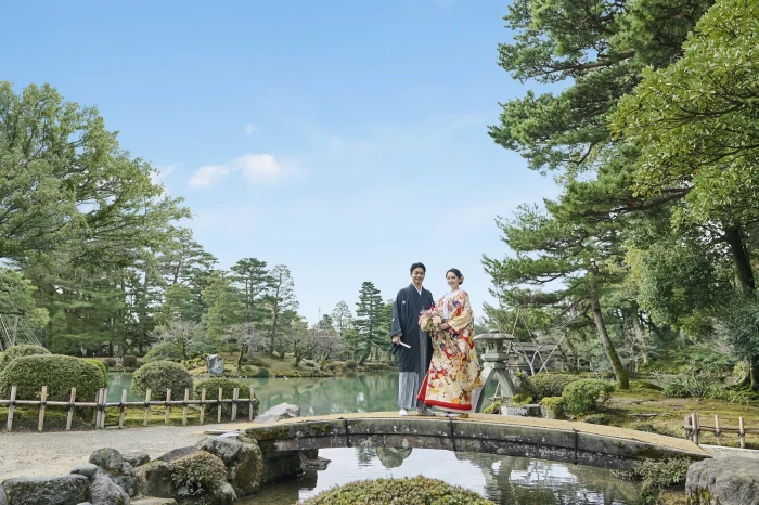 兼六園などでのロケーションフォトも人気！天気予報によって、日程相談できるのも嬉しい♪