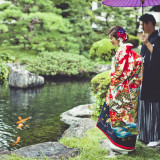 庭園で和の雰囲気たっぷりの前撮りも◎