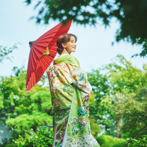 和装姿も映える緑豊かな空間|郡山モノリスの写真(54561053)