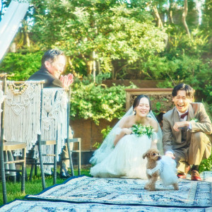 家族の一員、ワンちゃんの挙式参加もOK♪|パラッツォ ドゥカーレ 麻布 （Palazzo Ducale AZABU）の写真(55882077)